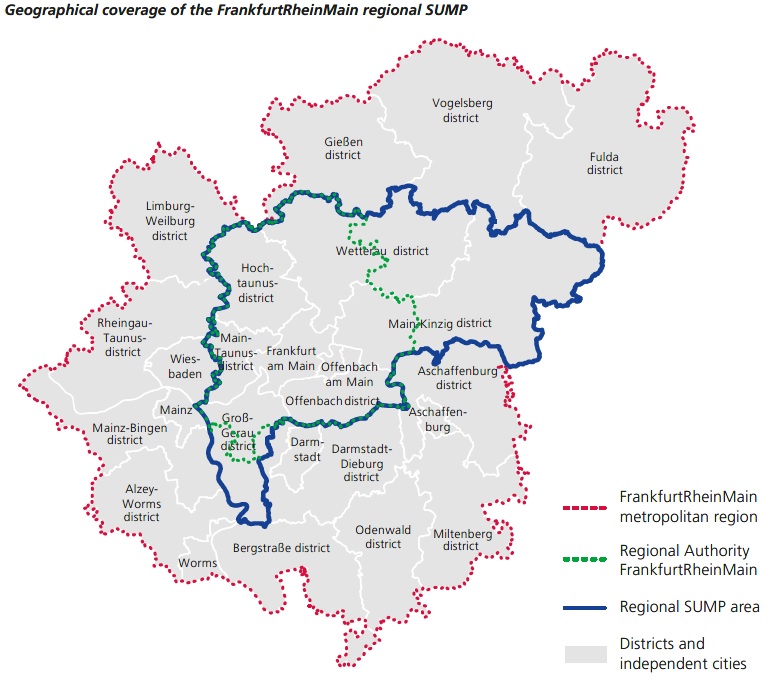 Map of the FrankfurtRheinMain metropolitan region