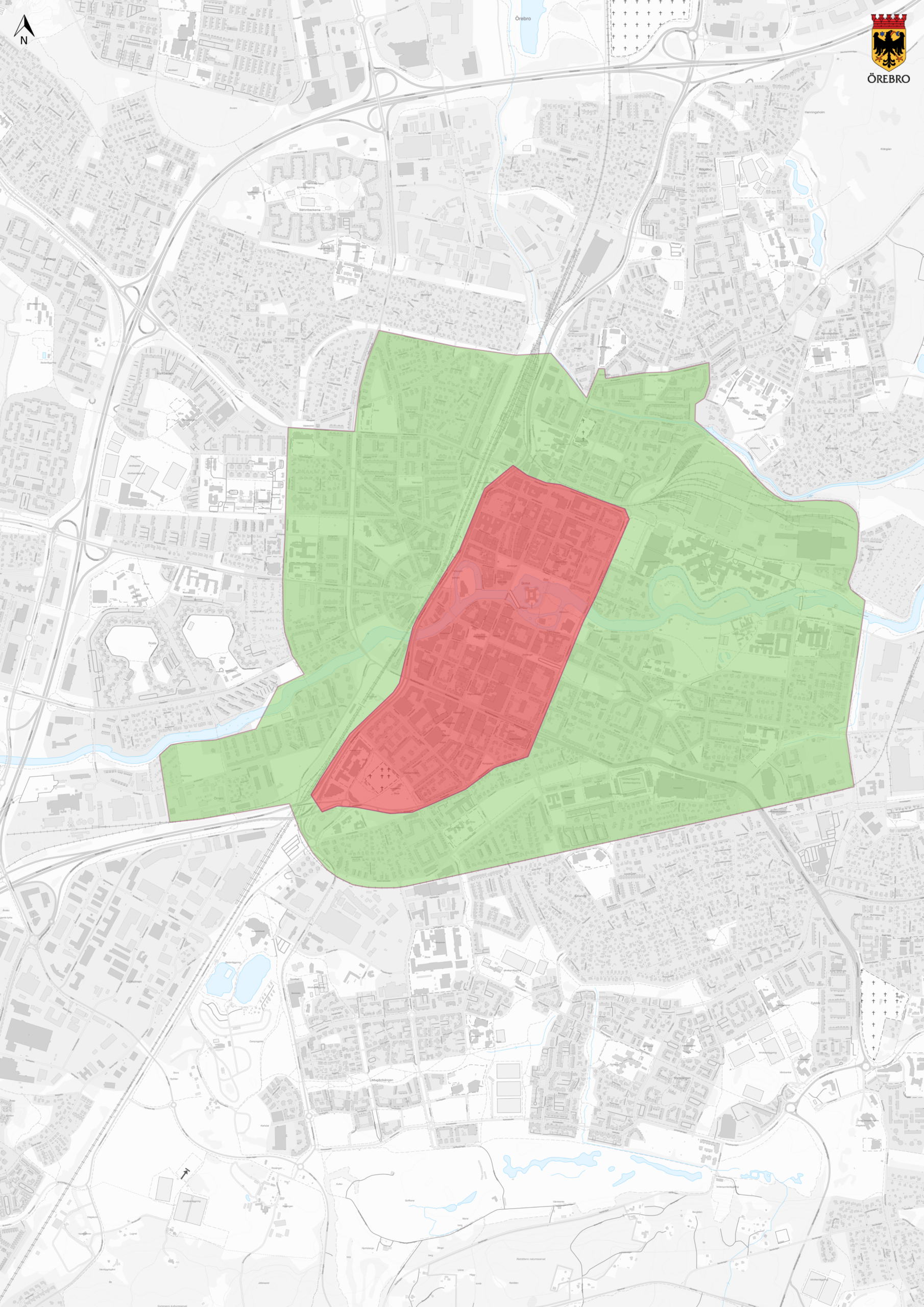 Map of the parking zones in Örebro in 2021