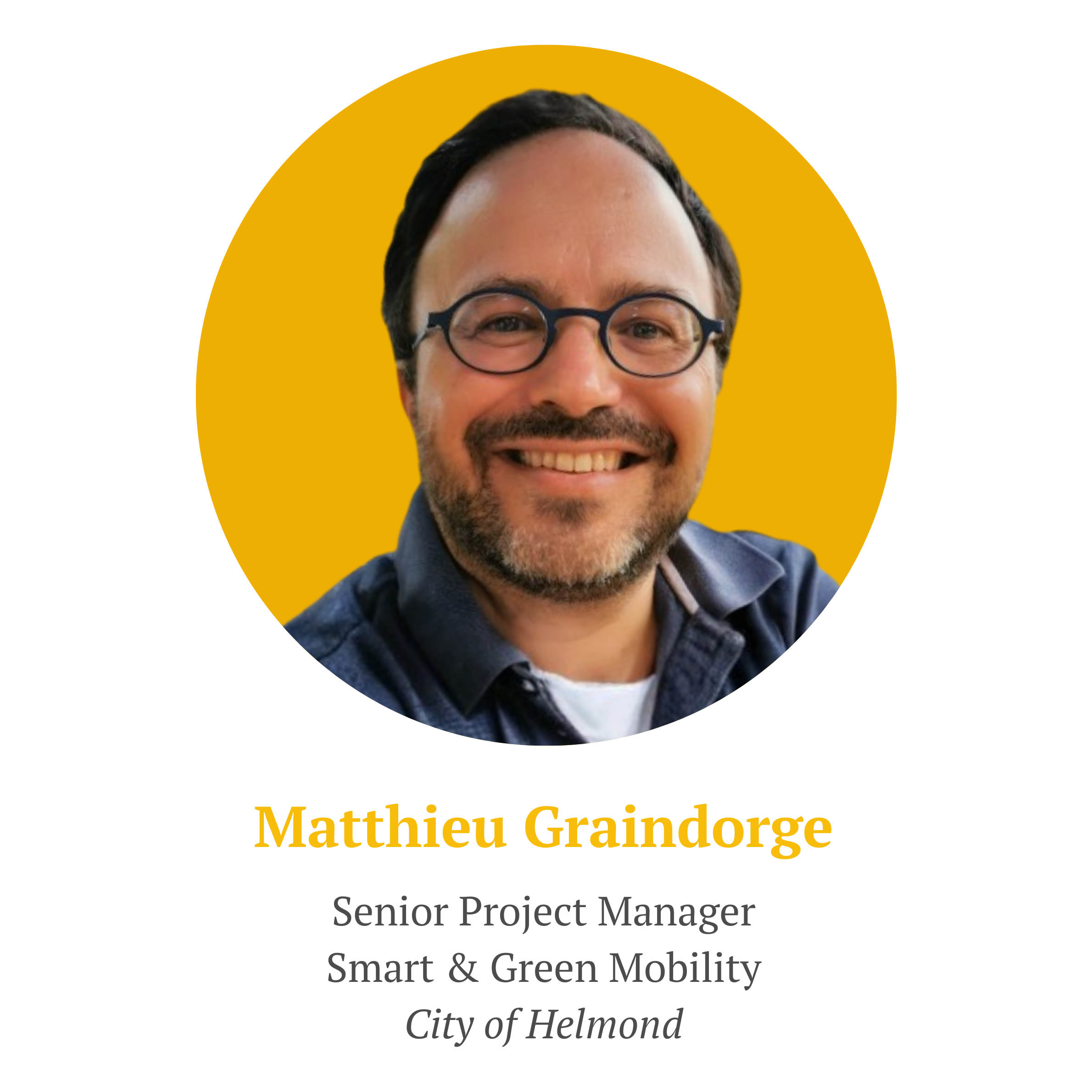 Portrait photo of Matthieu Graindorge. He is a man in his 40s, with short dark hair and a shot beard, wearing black glasses