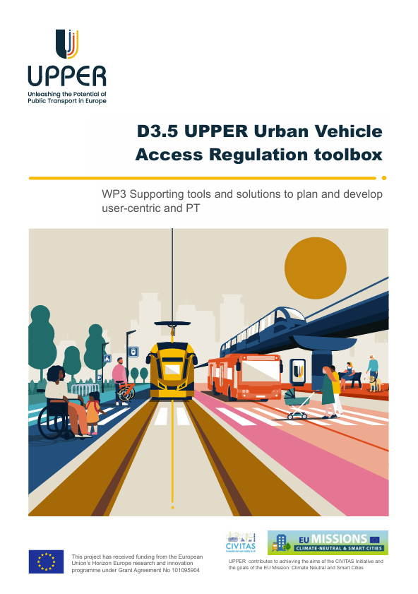 Cover of the UPPER document 'D3.5 UPPER Urban Vehicle Access Regulation toolbox'