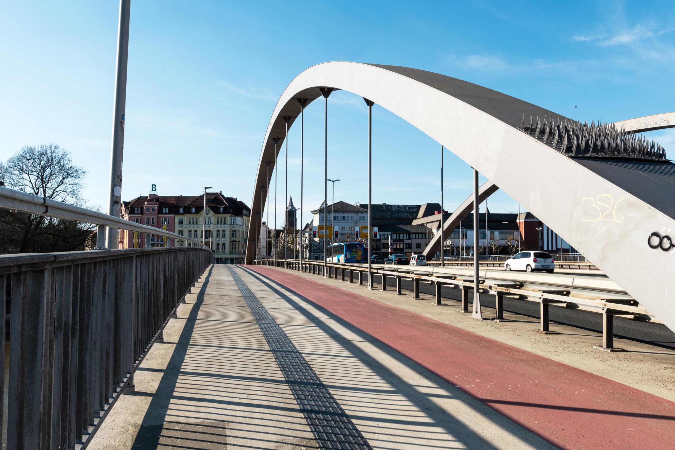 Photo of a pedestrian and bicycle path in Minden, NRW