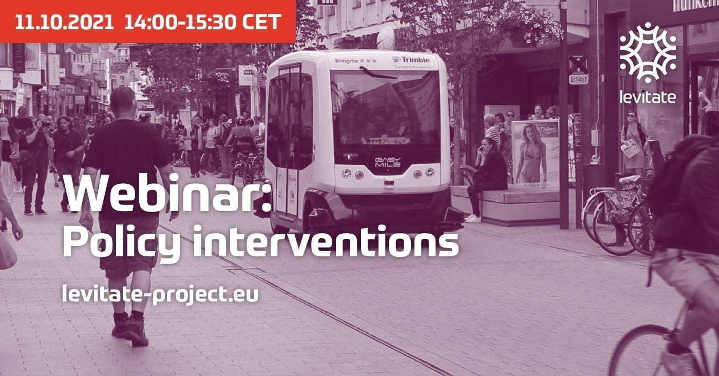 LEVITATE webinar on policy interventions: on-street parking, road user pricing and dedicated CAV lanes