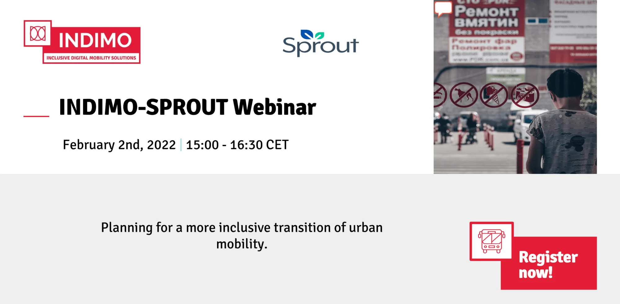 INDIMO-SPROUT Webinar: Planning for a more inclusive transition of urban mobility