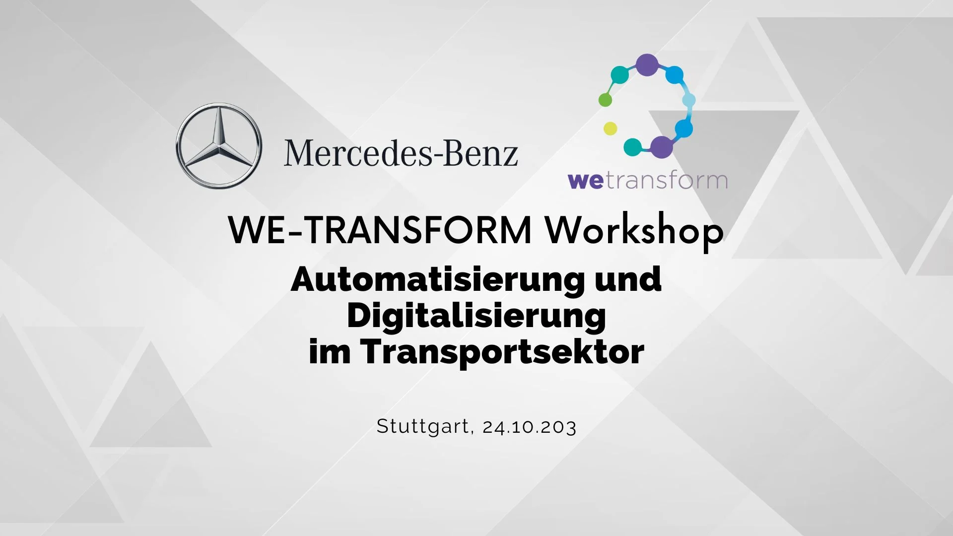 WE-TRANSFORM Workshop in German: Automisation and digitalisation in the transport sector