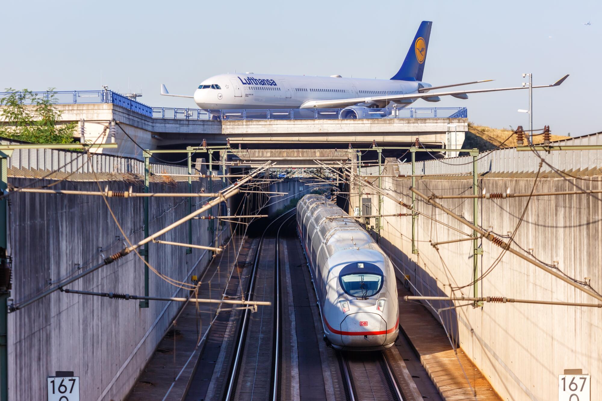 Modal shift from short-haul flights to rail reduces emissions in European intercity and cross-border mobility